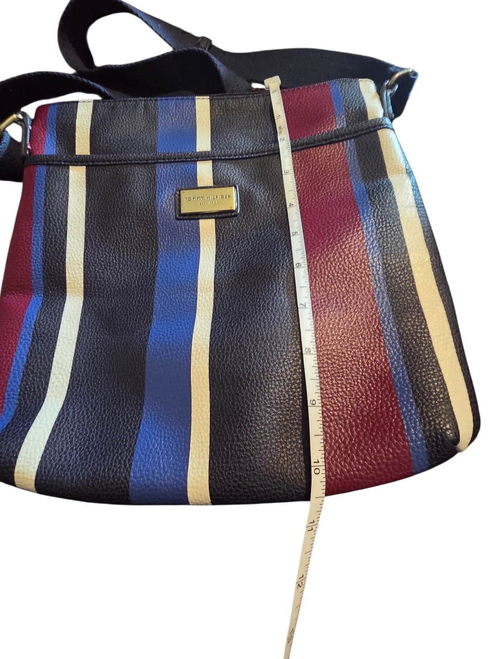Tommy Hilfiger Striped Faux Leather Crossbody Bag